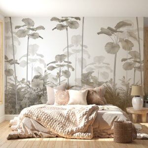 618066704-Fotobehang-Jungle-in-taupe-tinten-slaapkamer